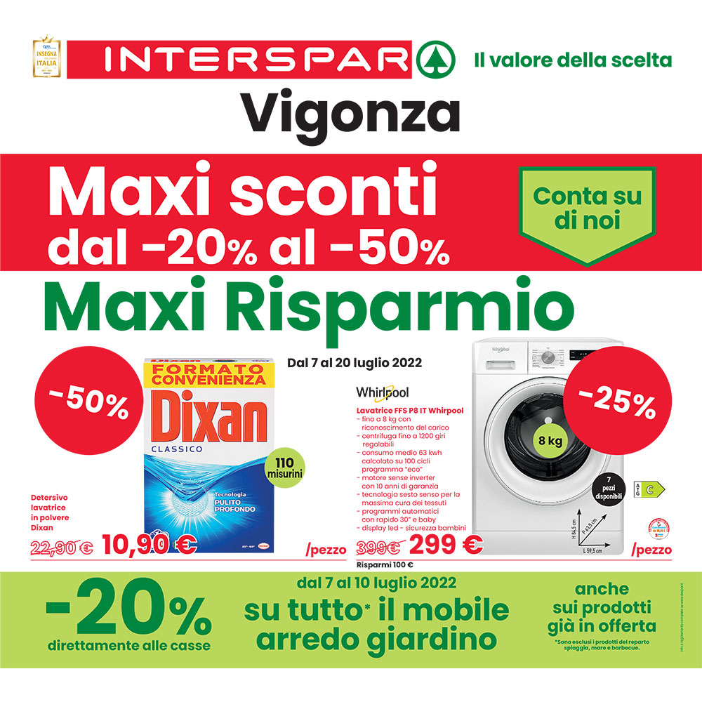 Offerta Interspar - Maxi Risparmio - Valida dal 7 al 20 luglio 2022.