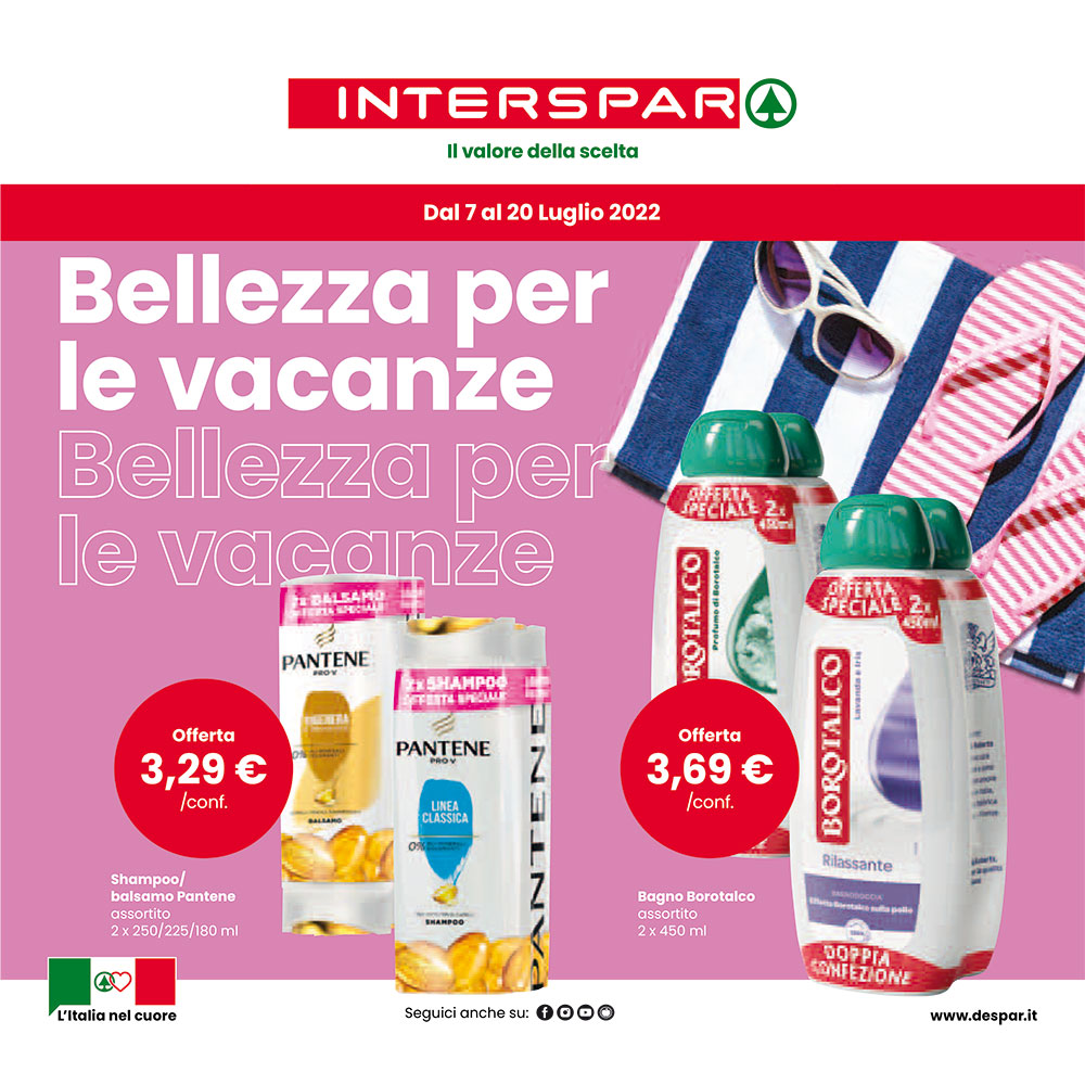 Offerta Interspar - Bellezza per le vacanze - Valida dal 7 al 20 luglio 2022.