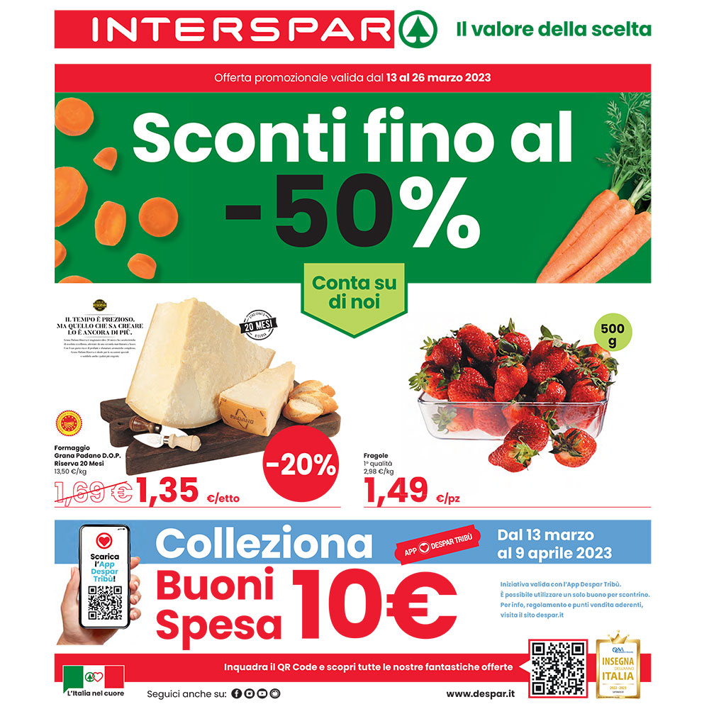 Offerta Interspar - Sconti fino al -50% - Valida dal 13 al 26 marzo 2023.